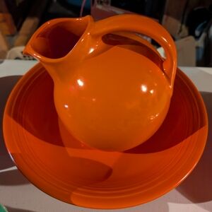 Fiestaware Bold Orange Pitcher and Bowl Set